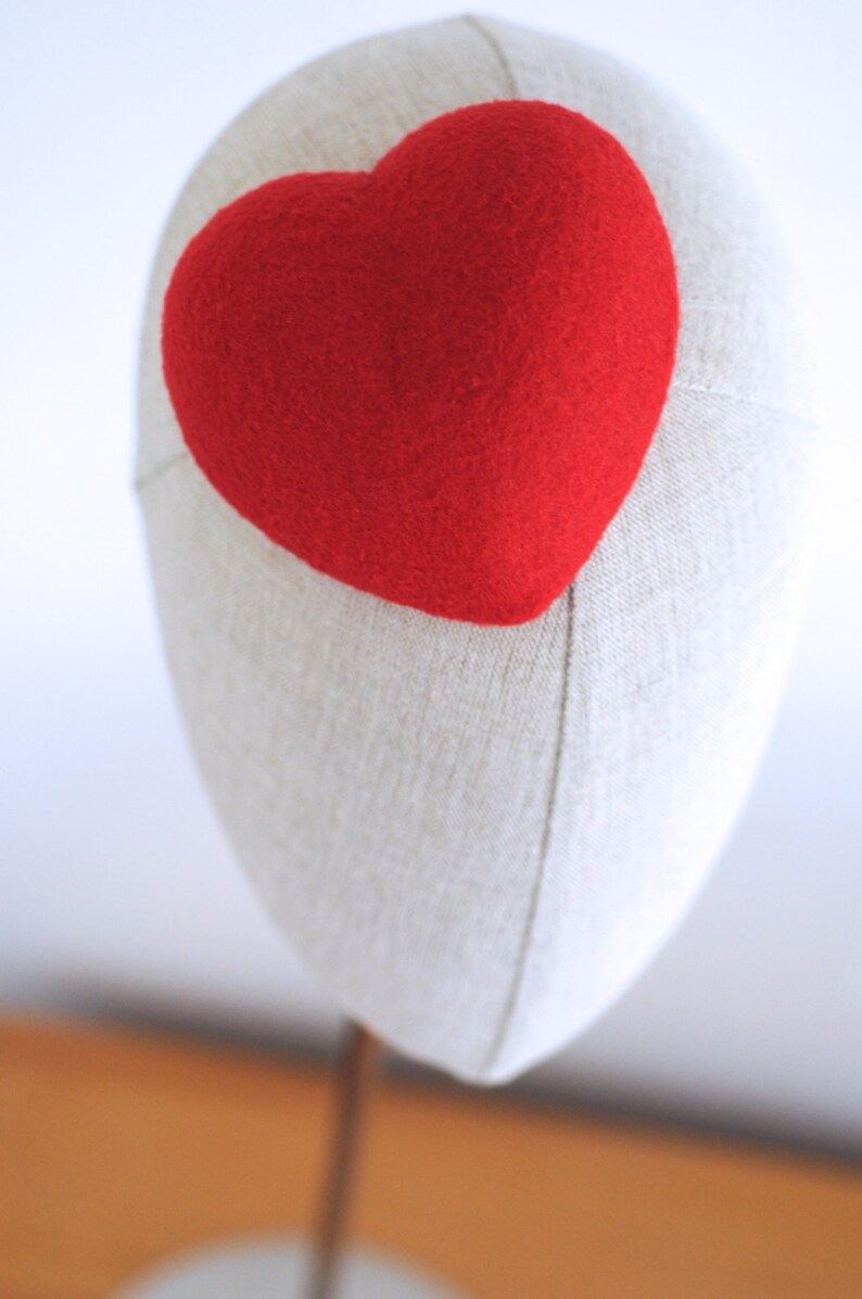 Mini Red Heart Cocktail Hat Fascinator image 4