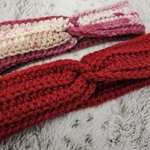 Adult Chunky Crochet Headband (Reds/Pinks)