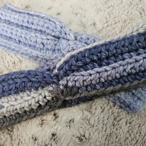 Adult Chunky Crochet Headband (Blues)