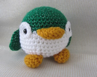 Crochet Penguin Stuffed Animal Sparkles the Green Penguin - Ready to Ship