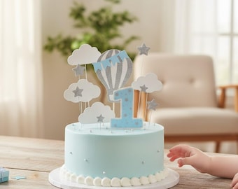 Hot Air Balloon Cake Topper Happy Birthday 1st Birthday Baby Shower Party Decorations First Anniversary Birthday Gift First Communion