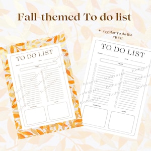 Fall-Themed Watercolor To-Do List | Printable Planner Page| Autumn Task Organizer| Handmade Design | Instant Download for Daily Productivity