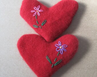 Cashmere Heart Hand Warmers, pair