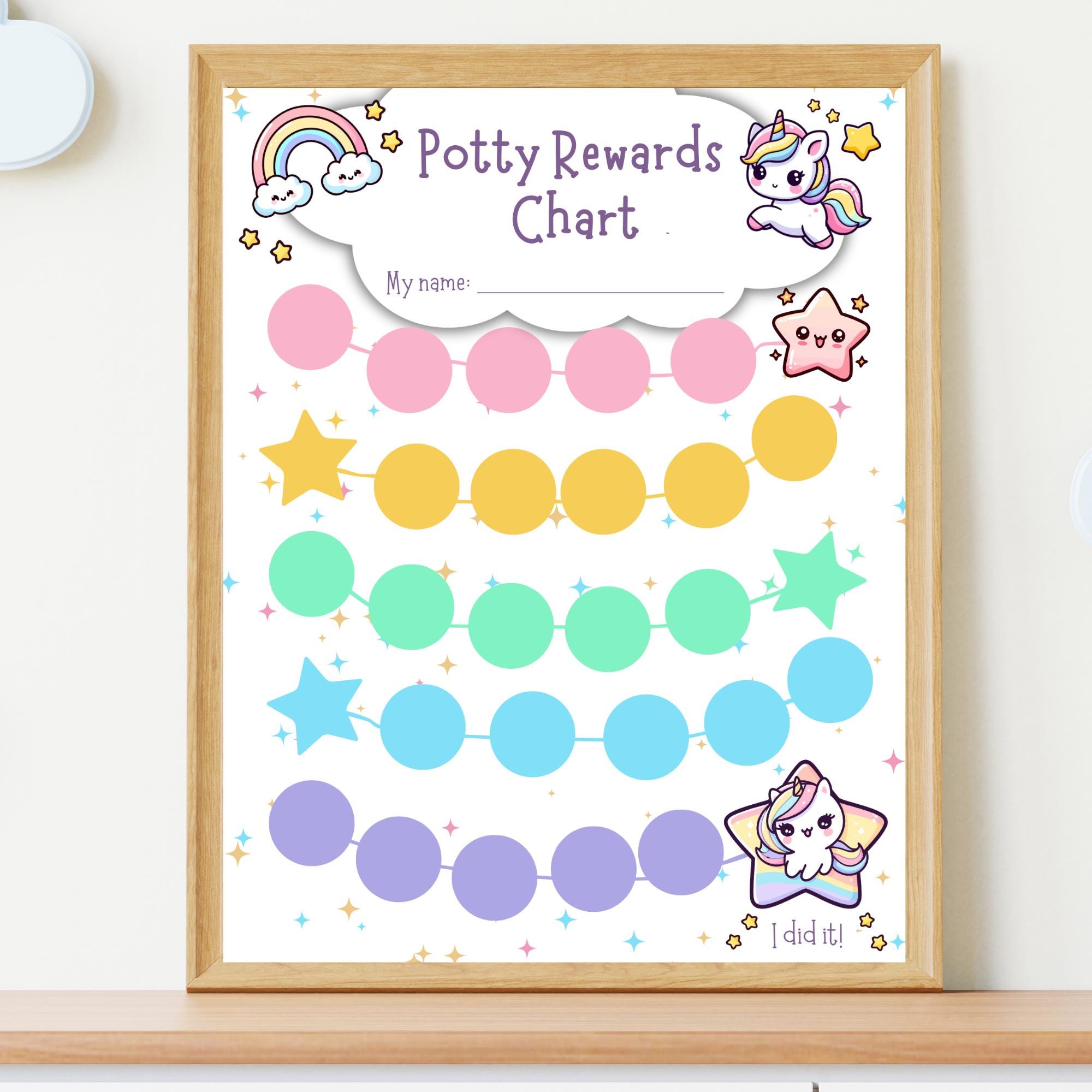Potty Training Rewards Chart, Potty Chart Printable, Instant Download