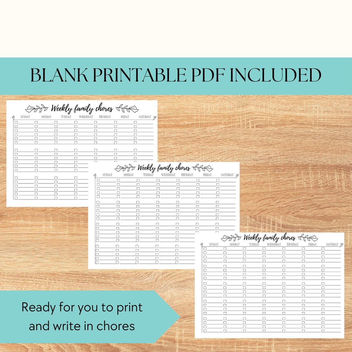 Adult Chore Chart Printable, Family Chore Chart Template, Teens, Weekly ...