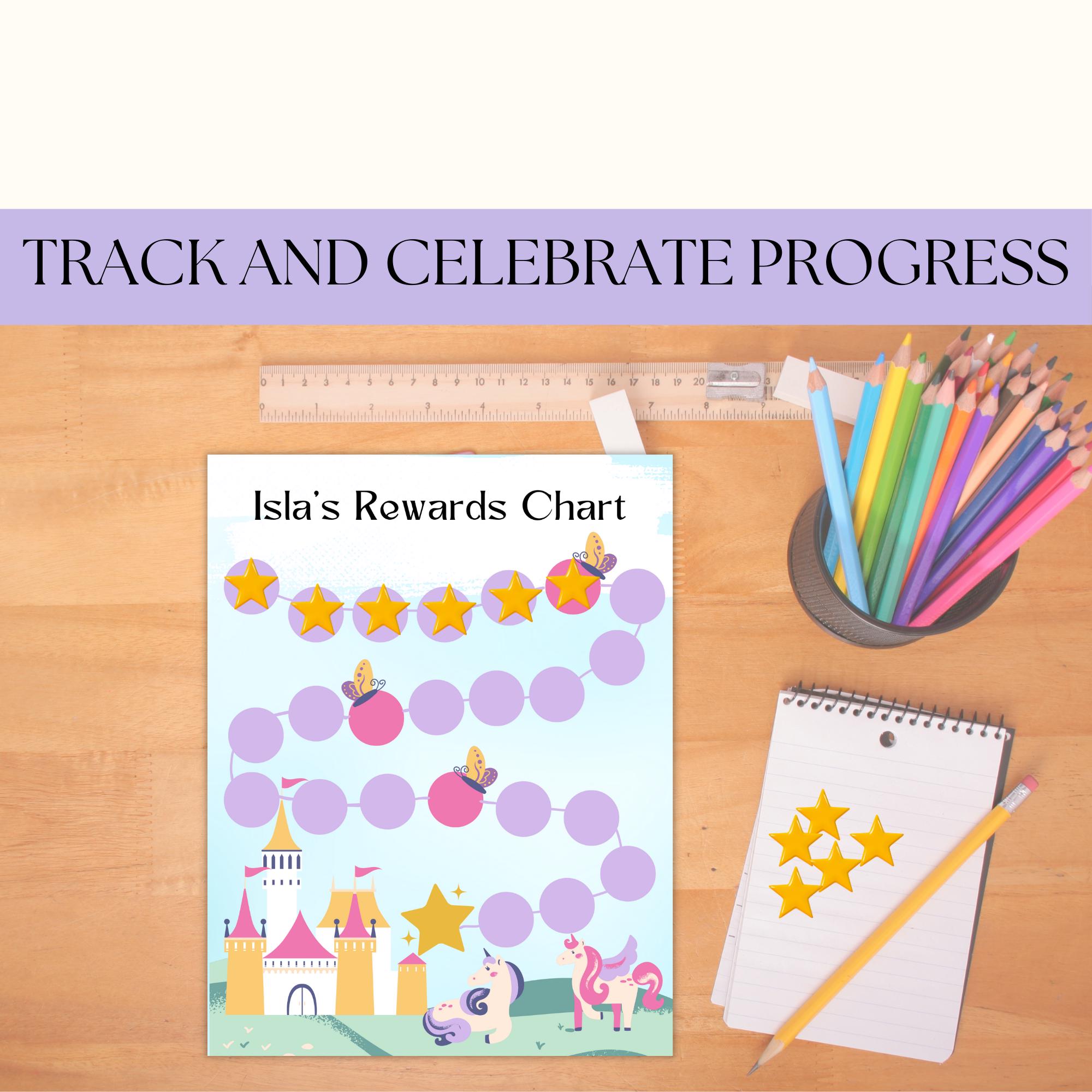 Unicorn printable kids rewards chart kids routine chart kids chore
