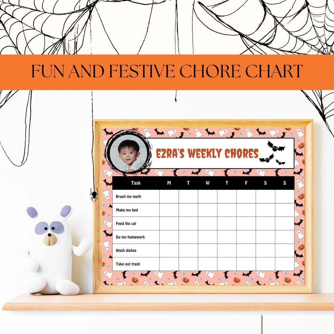 Cute Halloween Printable Chore Chart | Kids Rewards Chart Kids Routine ...
