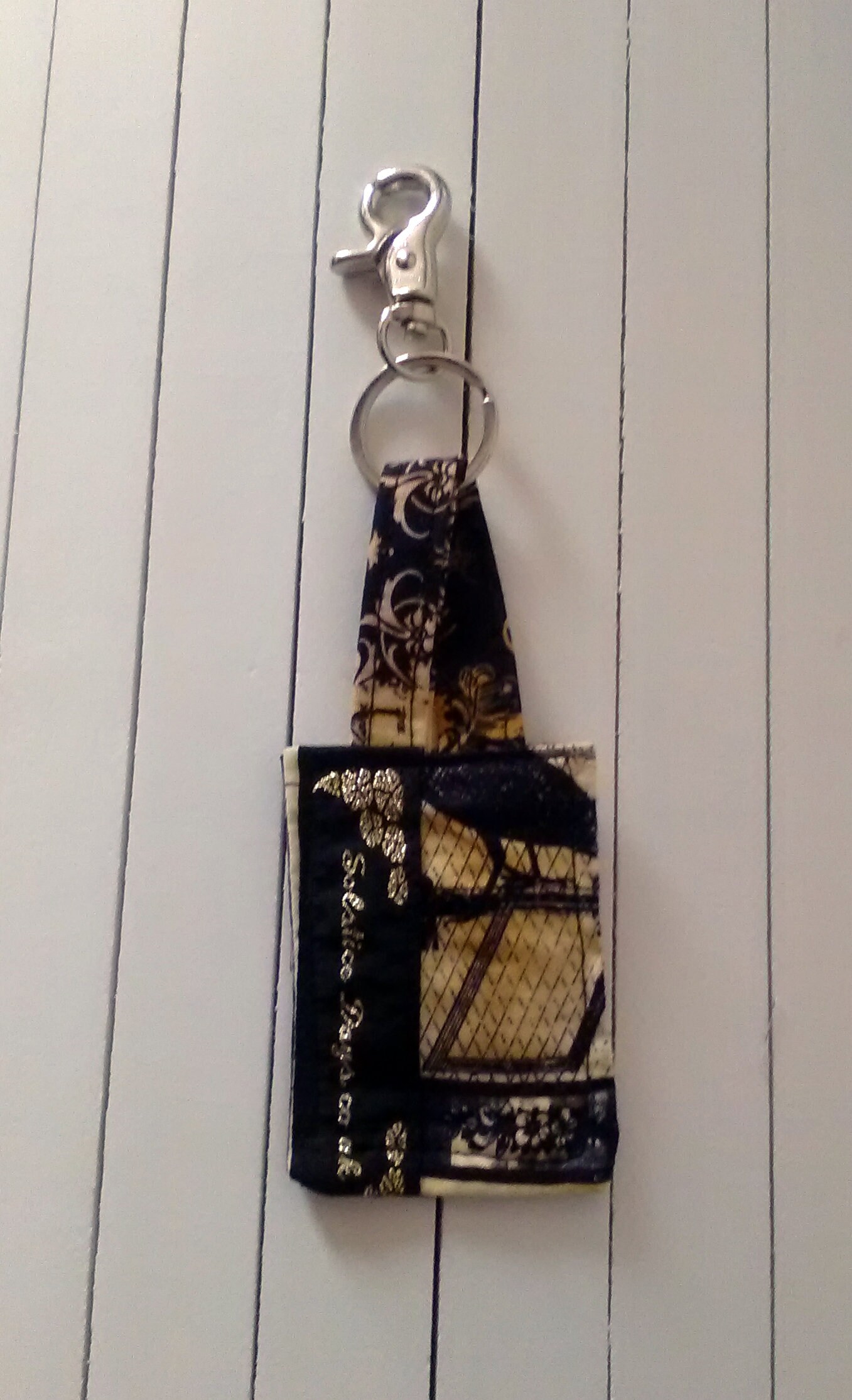 Black Fabric Keyring Fabric Key Fob Bag Charm Luggage Tag Etsy