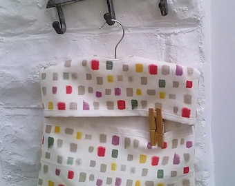 Lined Peg Bag includes wood hanger, Eco Friendly Laundry Bag, handmade in Yorkshire