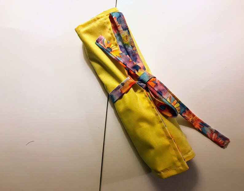 Flowers Make up Brush Roll Storage Case, Floral Gift for Her, Fabric