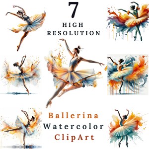 Clipart aquarelle ballerine | Illustration de danseuse de ballet gracieuse | Impression d'art de danse | Décoration d'art murale