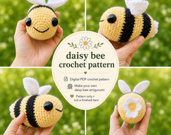 Beginner Crochet Bee Pattern, Easy To Follow Crochet Bee Pattern, Cute Bumblebee Plush Tutorial, Amigurumi Pattern for Beginners, Fiber Art