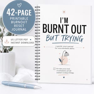 Burnout Journal Printable, Self Care Workbook, Life Reset Planner, Mental Health Journal, Anxiety Journal PDF, ADHD Planner, Adult Journal