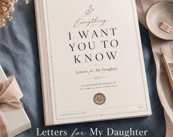 Letters to My Daughter Printable Journal, Mother Daughter Keepsake Gift, Guided Memory Book, Open When Letters, Graduation Gift for Daughter