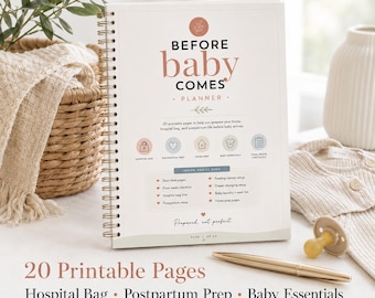 Pregnancy Planner Printable, Before Baby Comes Checklist, Third Trimester Baby Prep Planner, Hospital Bag Checklist, Postpartum Prep PDF