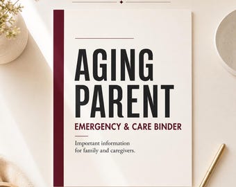 Aging Parent Emergency Binder Digitak Download, Goodnotes Compatible, Elderly Care Forms, Senior Care Planner, Medication Tracker