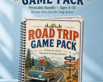 Kids Printable Roadtrip Games, Family Road Trip Activity Bundle, Car Activities for Kids, Vacation Travel Games, Screen Free Road Trip Book