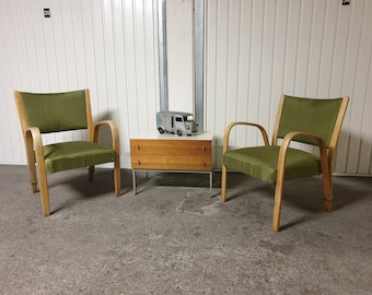 Paire de fauteuils Bow Wood Steiner années 50
