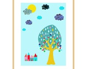 Village under the tree #2 print