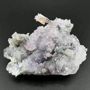 Lilac Amethyst Crystal Flower w/Calcite cube 5.5oz - Brazil