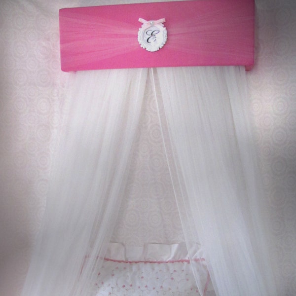 Princess Crown Bed Canopy Valance SaLe Pink White FRAME Padded Upholstered bedroom decor cornice teester coronet Custom So Zoey Boutique