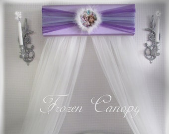 FrOzEn Disney Bed Canopy CrOwN Pelmet Anna Elsa Princess Upholstered Awning Teester SaLe Lavender Purple Blue So Zoey Boutique custom design