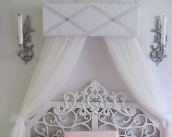 CrOwN  Princess Bed Canopy girls bedroom nursery crib Ballet Pelmet Upholstered Awning White FrEe ShiPPinG Custom So Zoey Boutique SALE