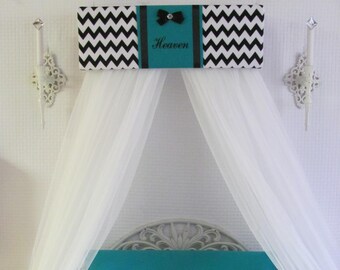 Crib Canopy Embroiderd Monogram initial Chevron nursery So Zoey Boutique SaLe FREE shipping