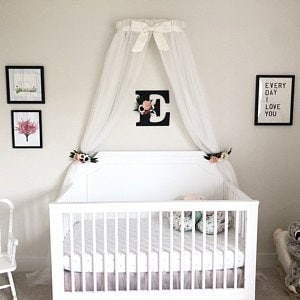 Princess Bed canopy CrOwN FrEe White Sheer curtain IVORY Bow Cream teester cornice coronet Crib Nursery custom design So Zoey Boutique SALE image 1