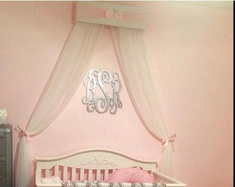 Crib canopy Nursery BED teester Princess Shabby Chic cornice Girl FULL Bedroom Decor Twin Queen White Pink Tiara Crown So Zoey Boutique Sale