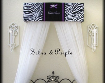 Zebra Bed Canopy Crib Crown Animal Print Embroidered Bedroom Decor Girls Baby TwinS Sister Teester Cornice Tent Coronet So Zoey Boutique