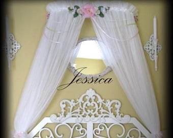 Crib Canopy Bed Cornice valance Teester Pelmet Tent Roses Tiara Crown FrEe Shabby chic PRINCESS Jessica Girls Bedding So Zoey Boutique SALE