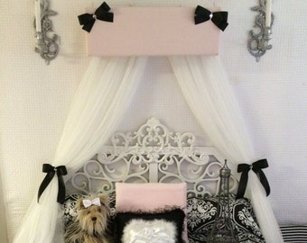 Girls CriB nursery baby bedroom Bed Canopy Pink Black Crown Tiara Princess Paris FREE WhItE Curtains SHIPPING Teester So Zoey Boutique SALE