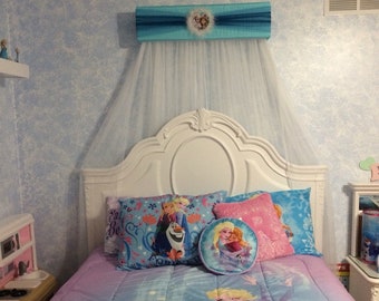 FrOzEn Disney Bed Canopy CrOwN Pelmet Anna Elsa Princess Upholstered Awning Teester SaLe So Zoey Boutique custom design