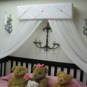 Bed Canopy girls bedroom nursery crib Ballet CrOwN Princess Pelmet Upholstered Awning Custom So Zoey Boutique SALE image 2