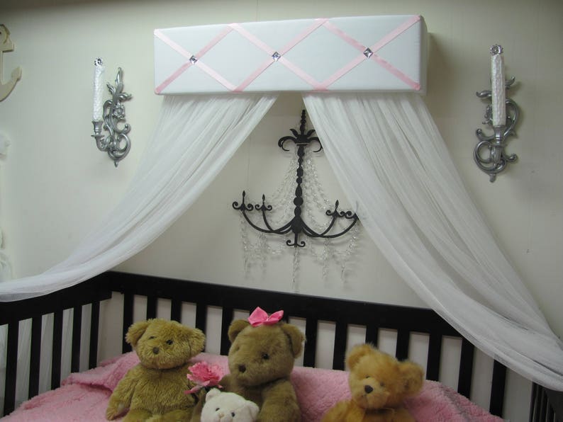 Bed Canopy girls bedroom nursery crib Ballet CrOwN Princess Pelmet Upholstered Awning Custom So Zoey Boutique SALE image 2