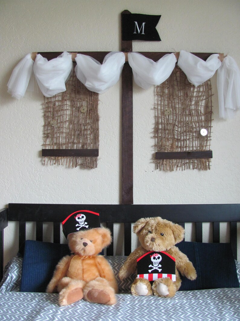 Boys Pirate Ship Design Barn Wood Bedroom Decor Bed Crib Canopy Rustic Custom Burlap Rope Boat Sail Mast Nautical So Zoey Boutique Sale Free
