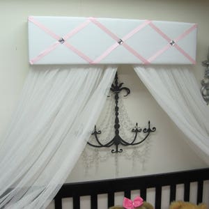 Bed Canopy girls bedroom nursery crib Ballet CrOwN Princess Pelmet Upholstered Awning Custom So Zoey Boutique SALE image 4