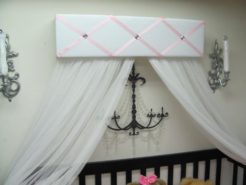 Bed Canopy girls bedroom nursery crib Ballet CrOwN Princess Pelmet Upholstered Awning Custom So Zoey Boutique SALE image 4