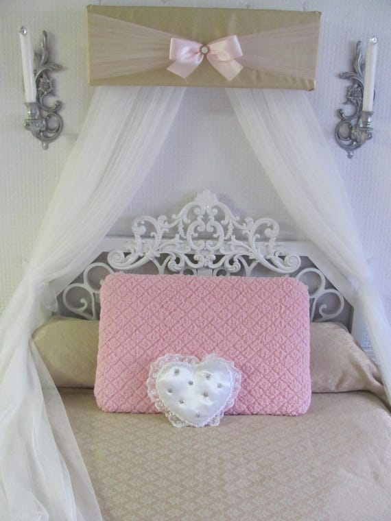 Crown Pelmet Upholstered Awning Gold White Pink Princess Bed Canopy Girls Bedroom Nursery Crib Free Shipping Custom So Zoey Boutique Sale