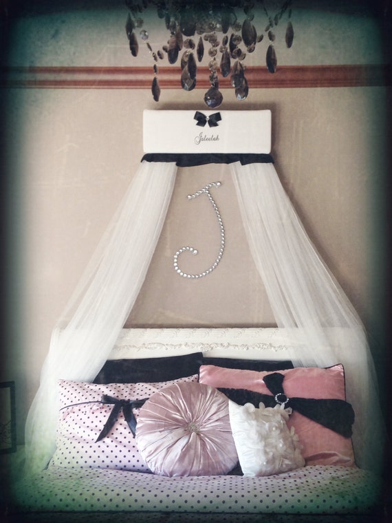 Sale Crib Bed Ruffles Nursery Canopy Cornice Personalized Etsy