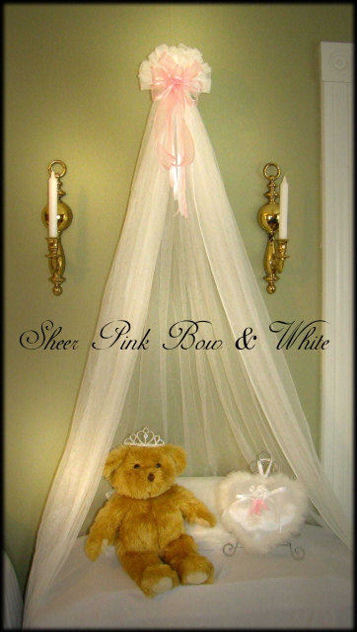 Nursery Crib Crown Canopy Photography PRINCESS PINK Bow Photo Etsy