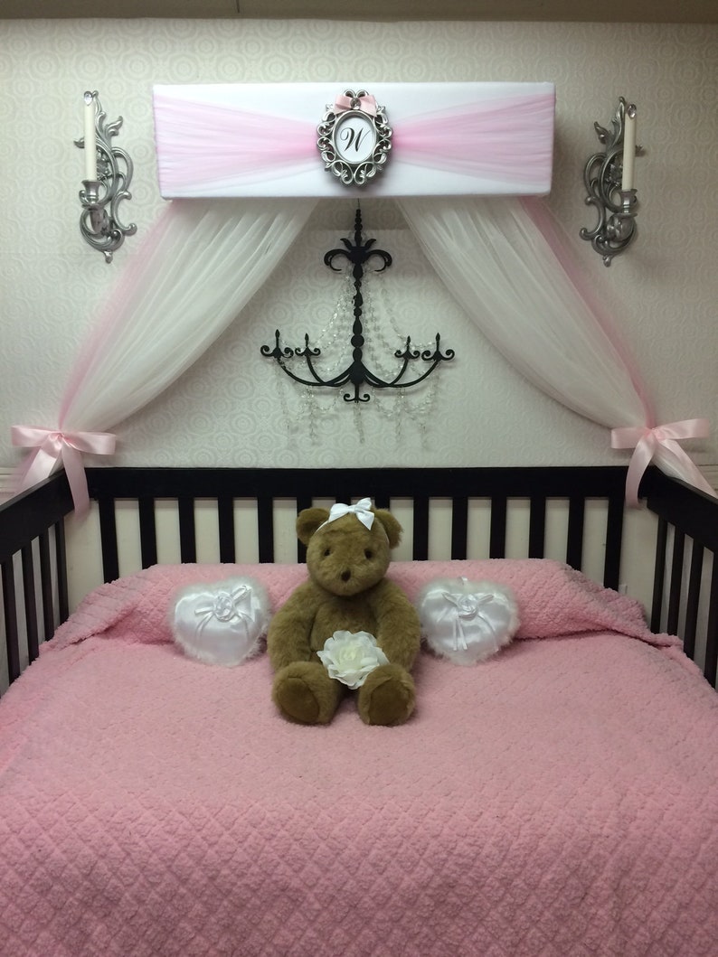 Crib Canopy Nursery Cornice Bed Initial Frame Teester Full Etsy