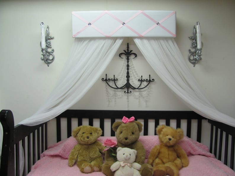 Bed Canopy girls bedroom nursery crib Ballet CrOwN Princess Pelmet Upholstered Awning Custom So Zoey Boutique SALE image 1