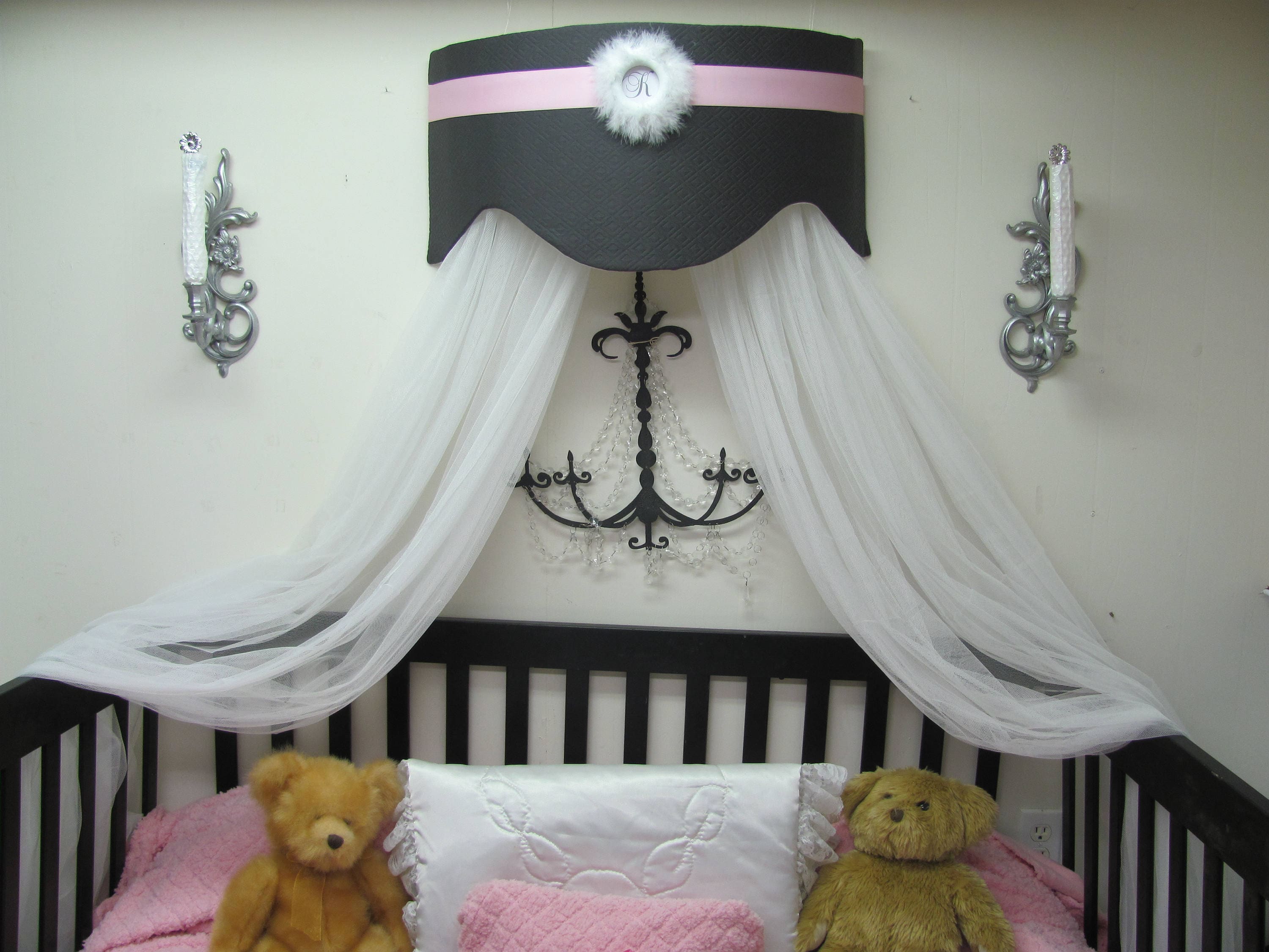 Baby crib crown canopy sales