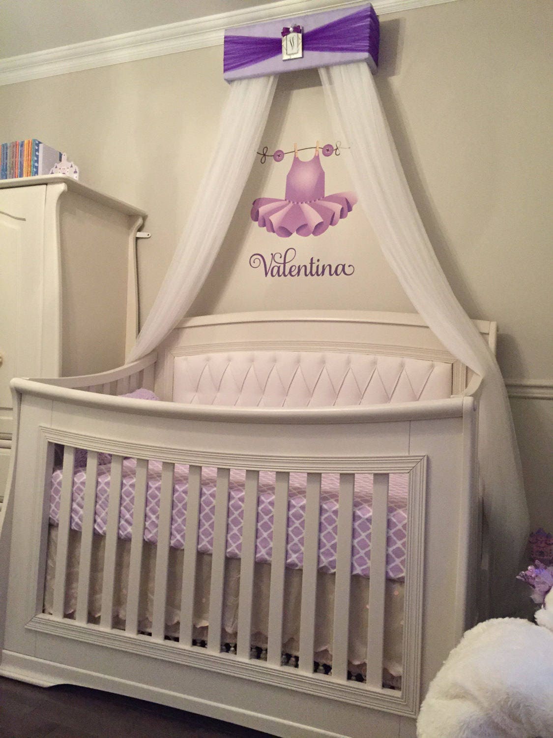 Princess Bed Crib Canopy Nursery Teester Lavender Purple Etsy