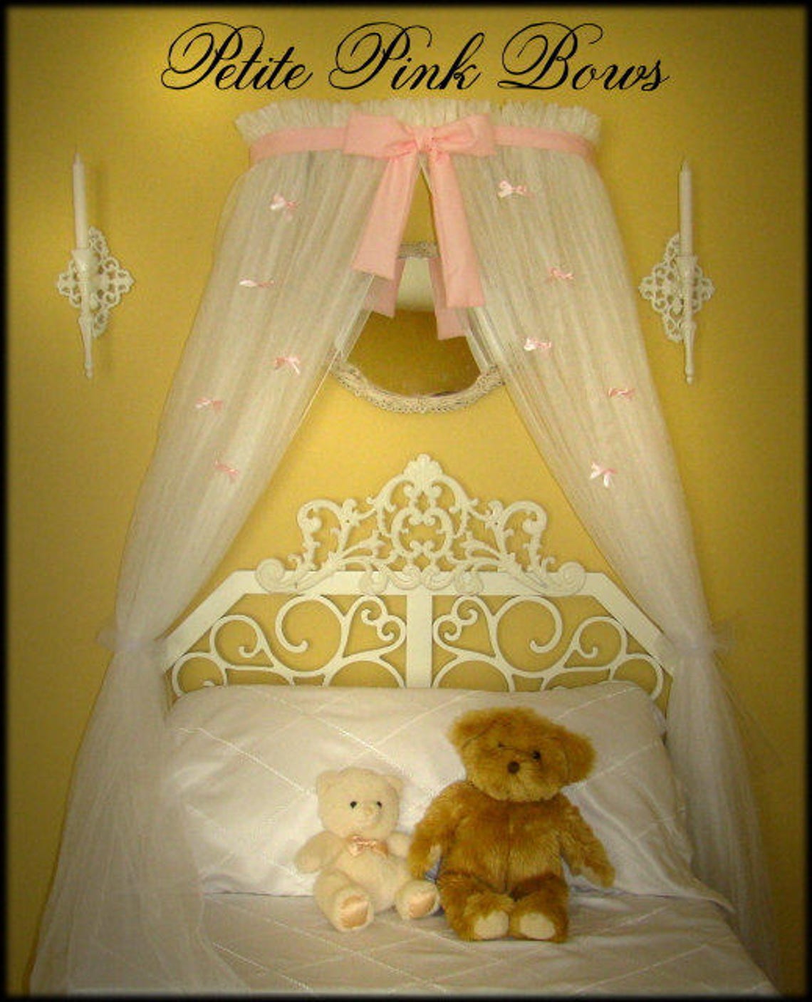 Crib Canopy Princess Bed Crown Nursery Baby Light Pink Petite Etsy