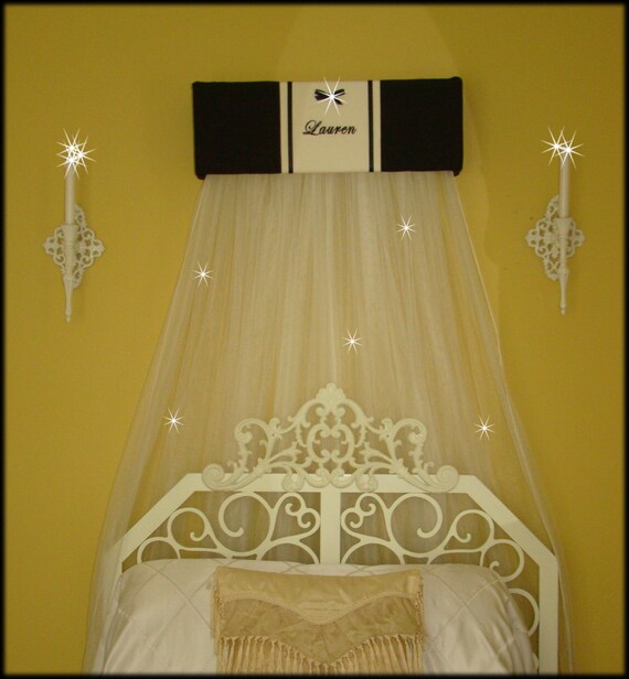 Sale Bed Crib Crown Canopy Teester Classic Black White Etsy