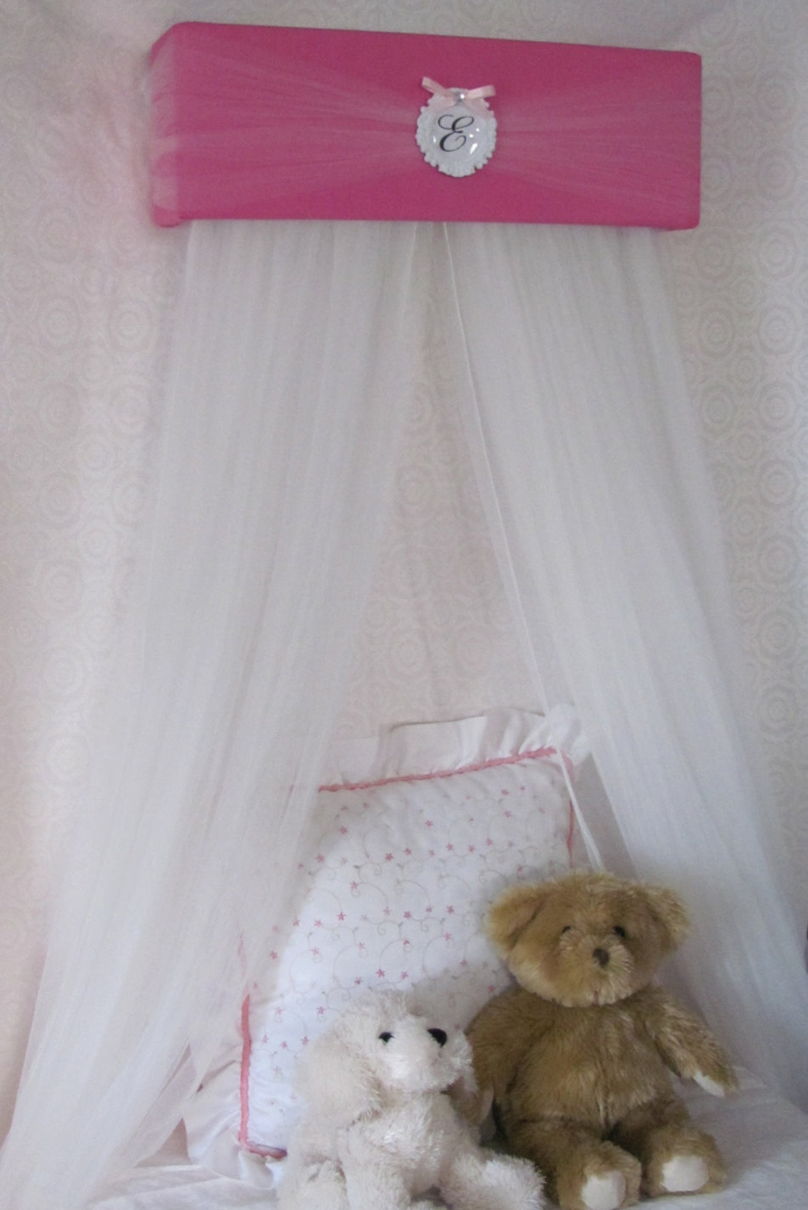 Princess Crown Bed Canopy Valance Sale Pink White FRAME Padded Etsy