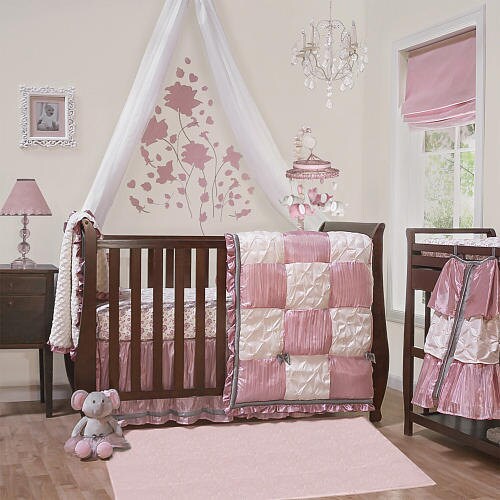 Nursery Crib Canopy Dusty Rose Pink Ivory Tulle Net Gray Etsy